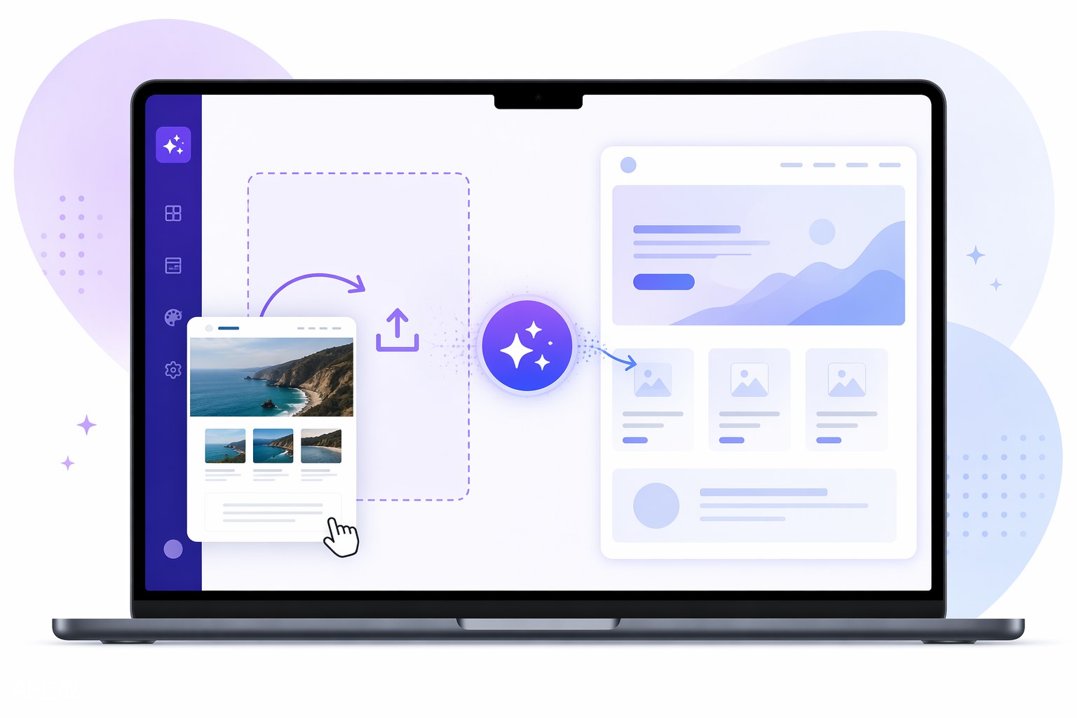 Uploading a website screenshot as a layout reference in Readdy AI website builder