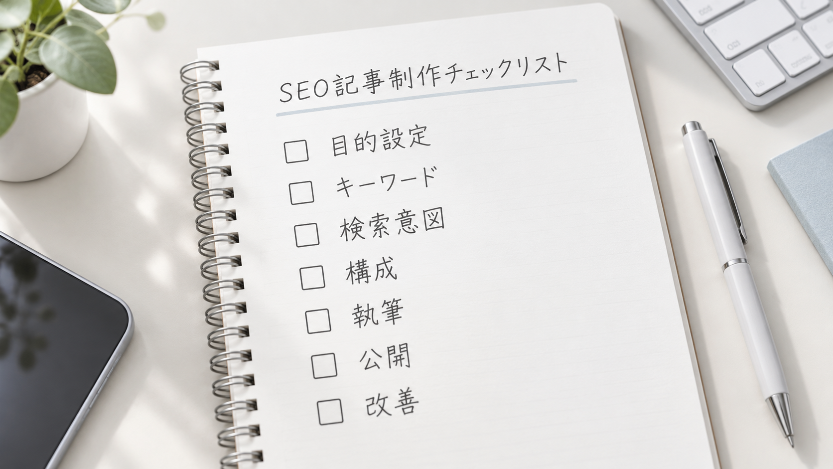 SEO記事作成の7ステップを整理したチェックリスト