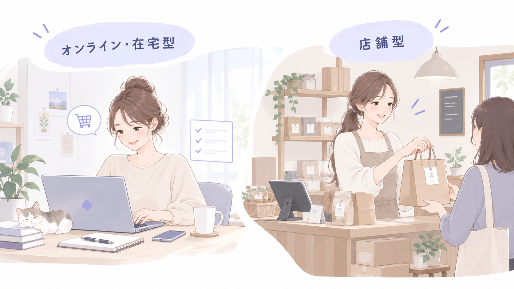 主婦が始めるオンライン・在宅型の起業と店舗型ビジネスの違い