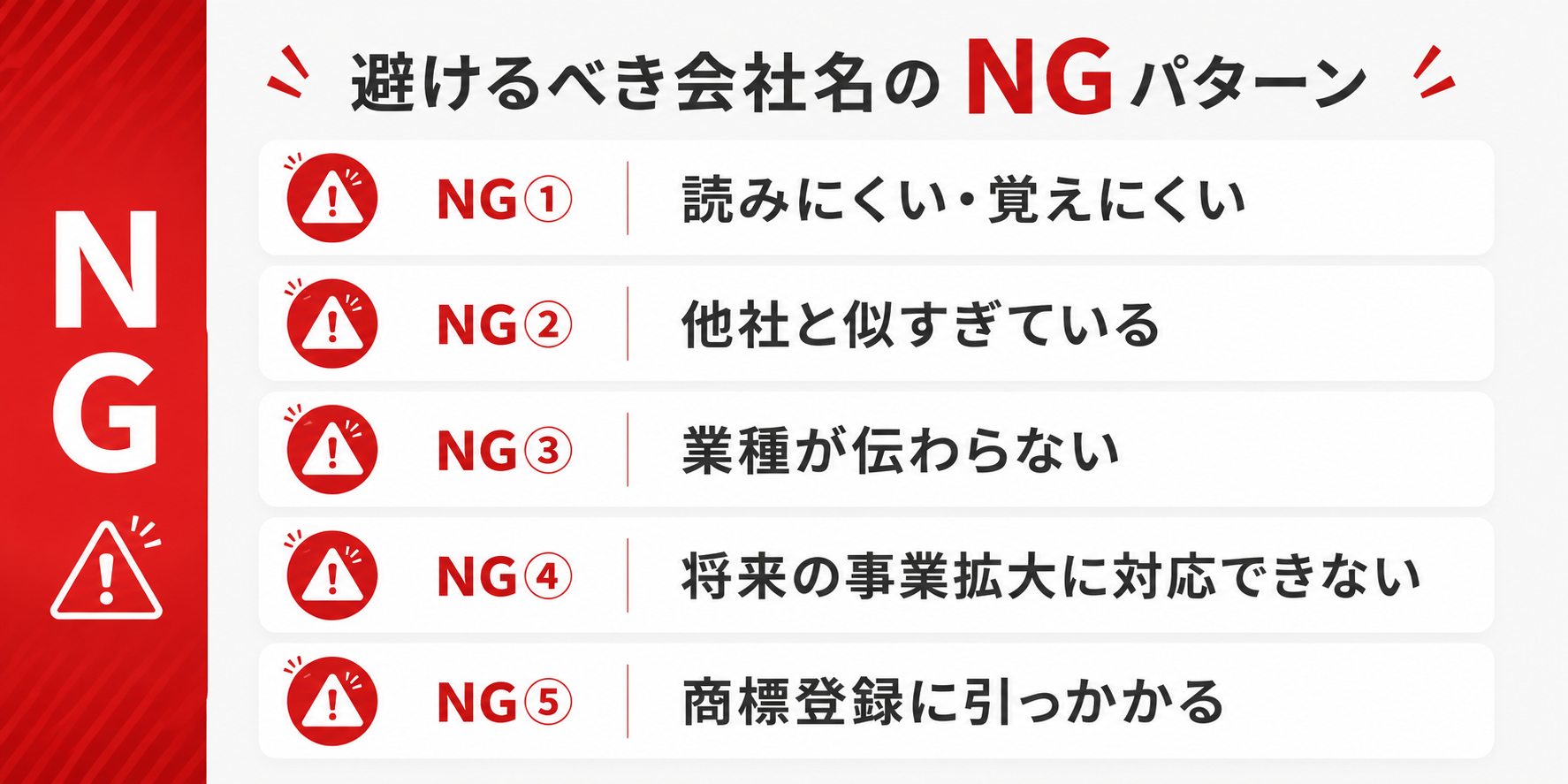 避けるべき会社名のNGパターン