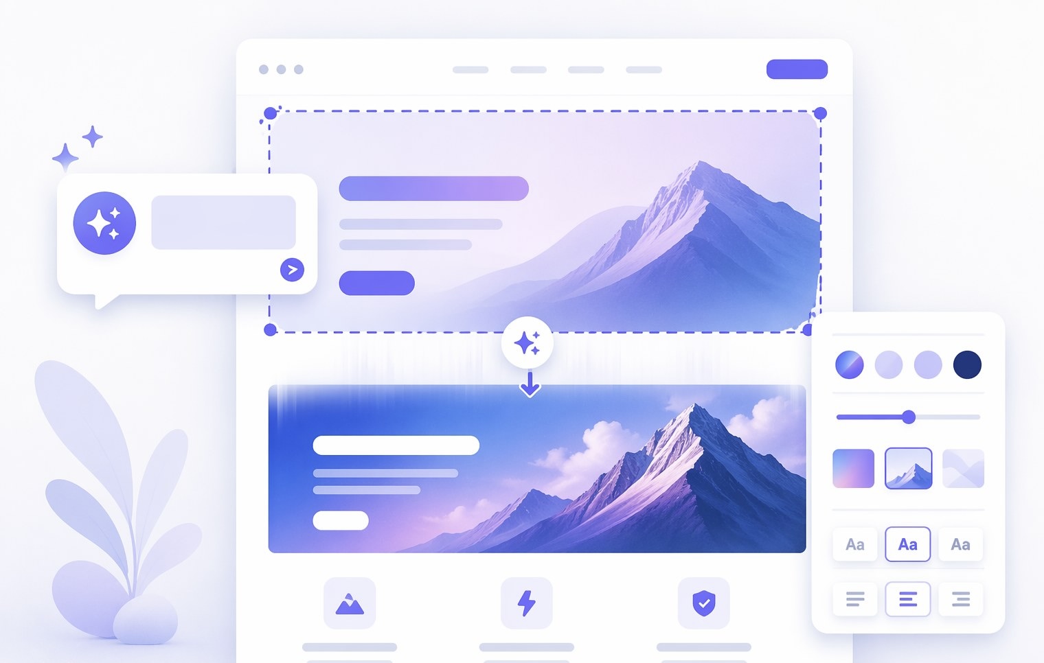 Refining an AI-generated website with AI-assisted editing in Readdy's visual editor.jpeg