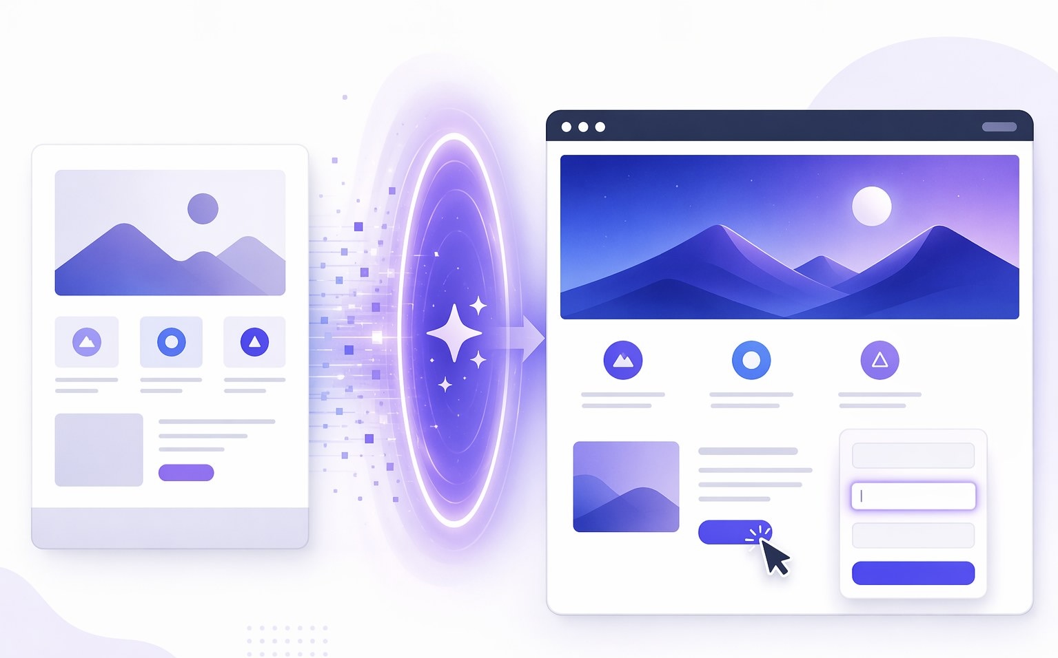 Turning a static design screenshot into a working website with Readdy AI.