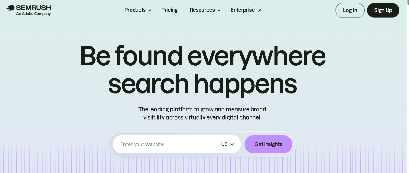Homepage of Semrush, one of the best rank tracking tools