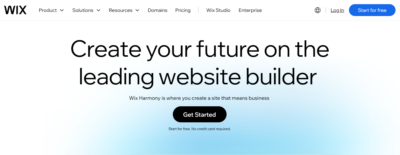Wix homepage