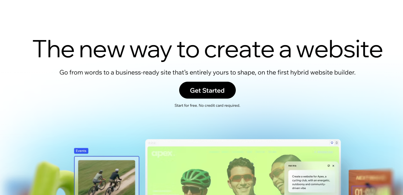 Wix landing page creator homepage