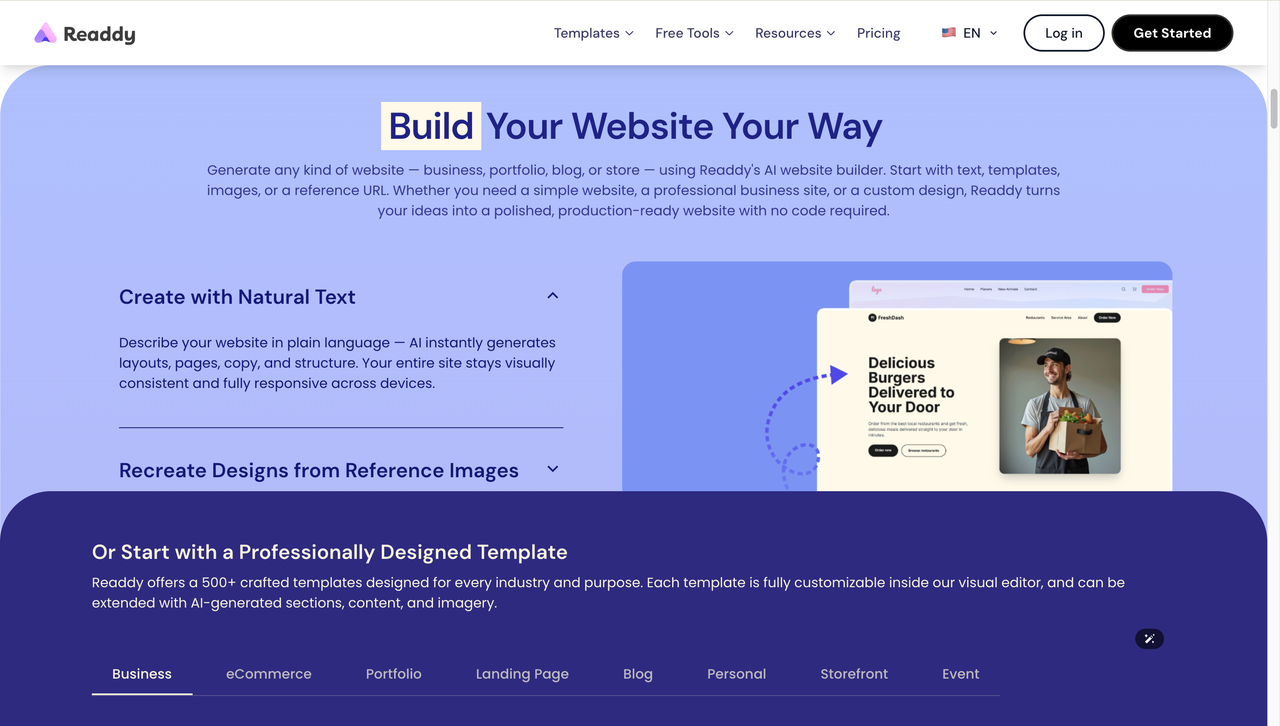 Readdy is built around this idea. The fastest path from product concept to published page — without cutting corners on design or functionality — is what Readdy is designed to provide.