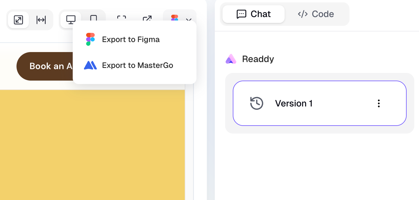 Readdy code export and site ownership compared with Hostinger AI website builder limits