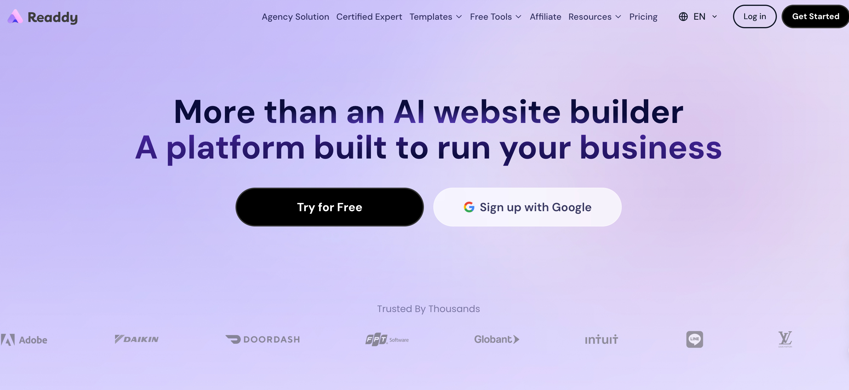 Readdy is an AI website builder that creates a complete, working website from a short description of what you need.