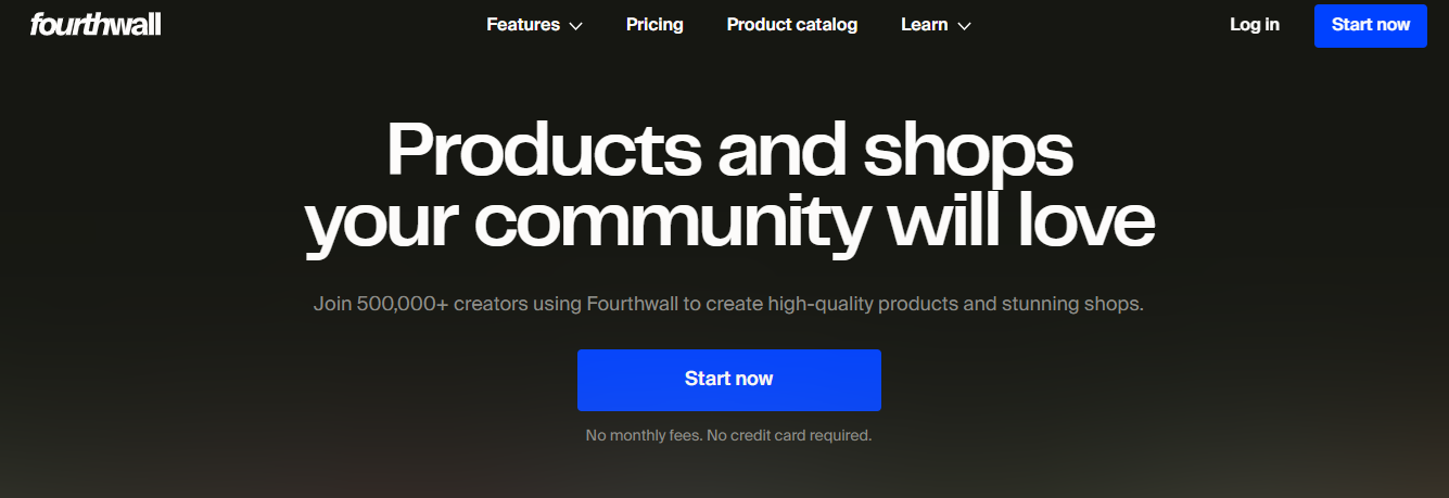 Fourthwall e-commerce platform homepage