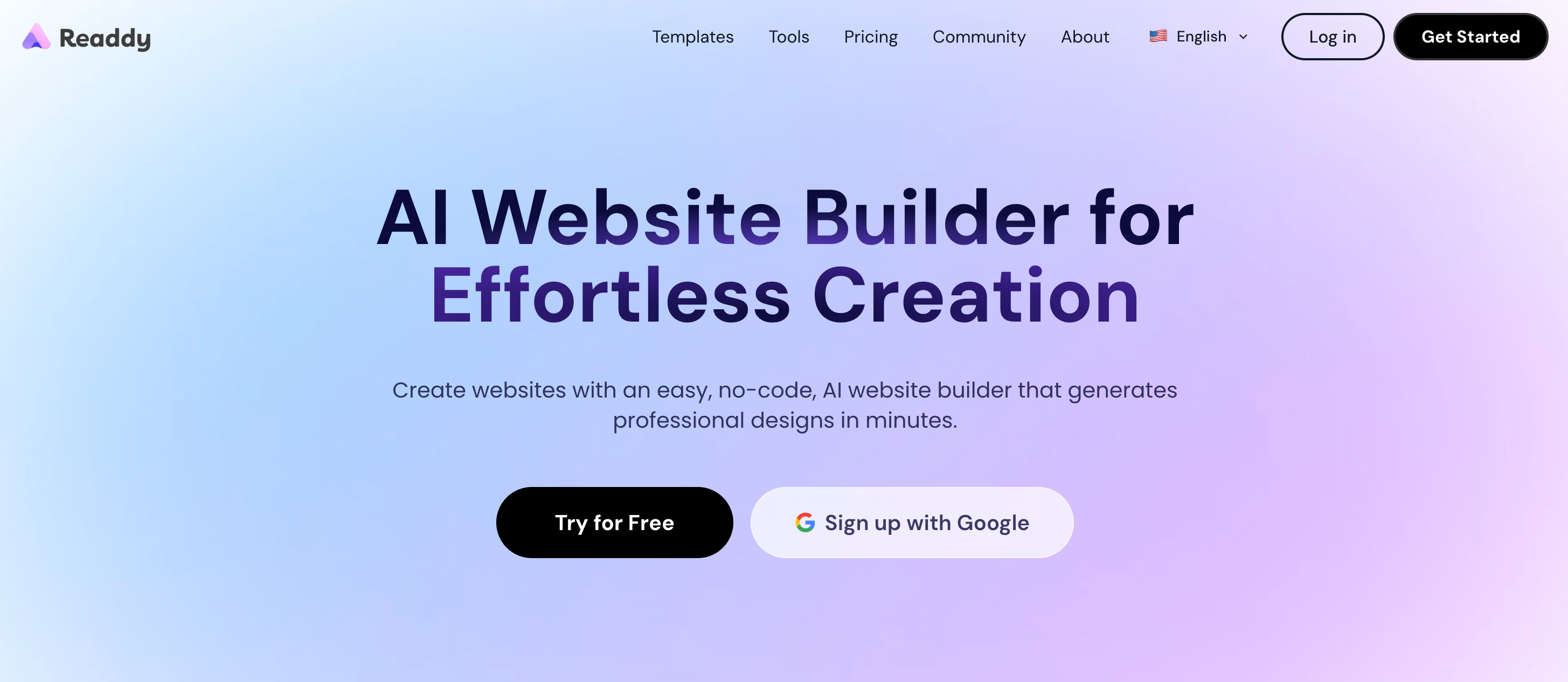 Readdy sits in its own category among no-code website builders because it starts with AI generation rather than a template. 