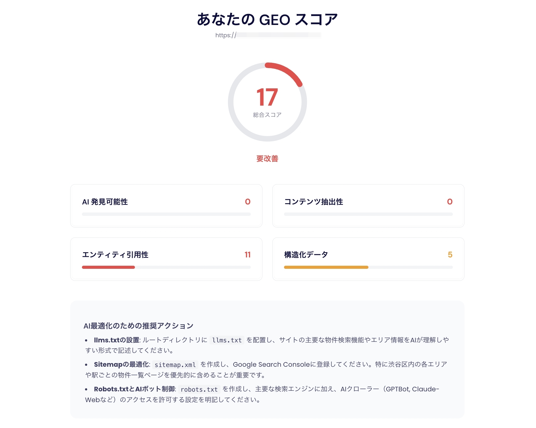 ReaddyのAI検索最適化診断(GEO)