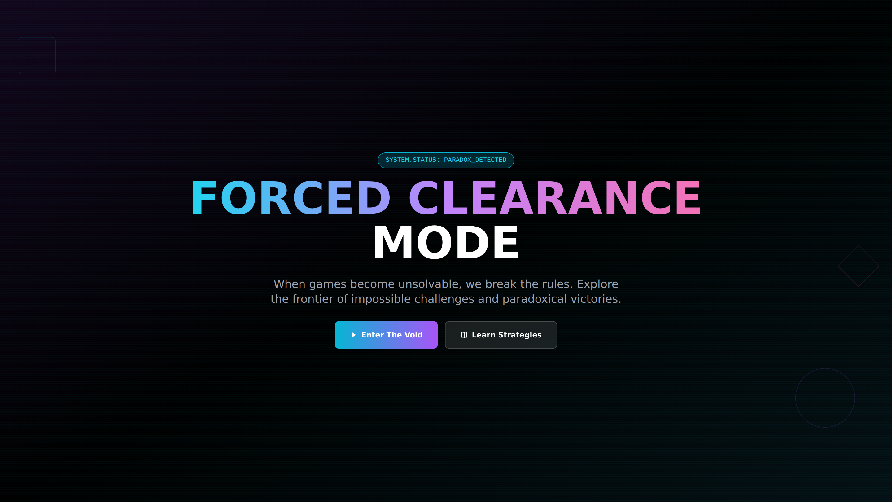 Forced Clearance Mode and Unsolvable Games