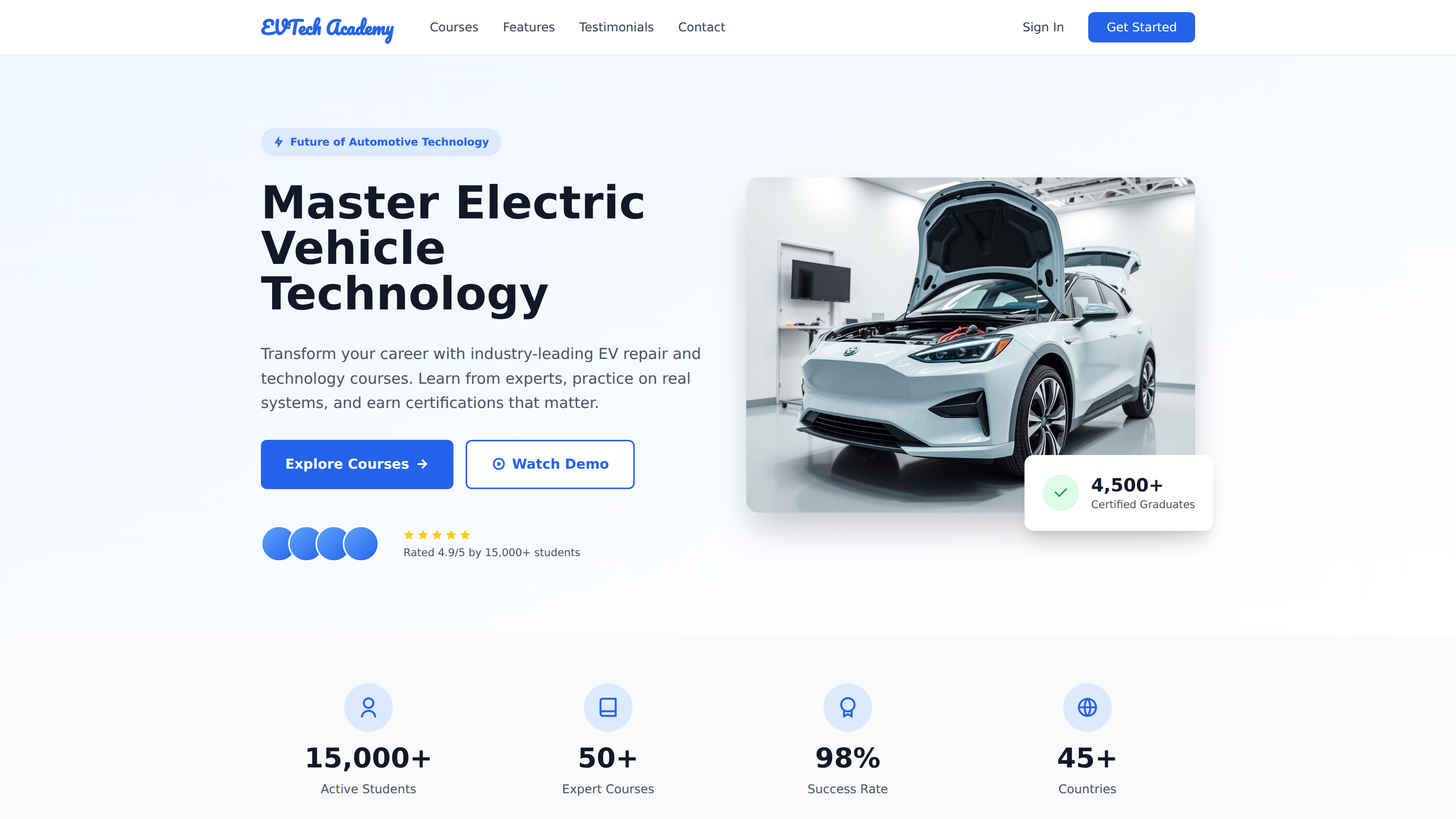 Electric Vehicle Repair and Technology Courses