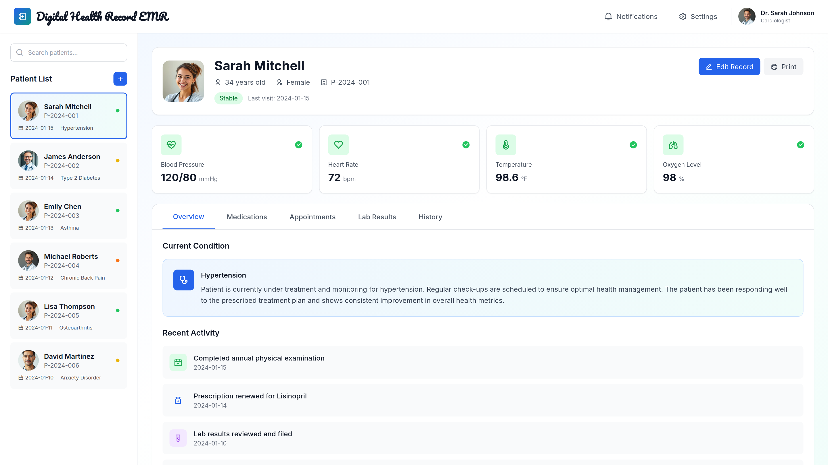 Digital Health Record EMR