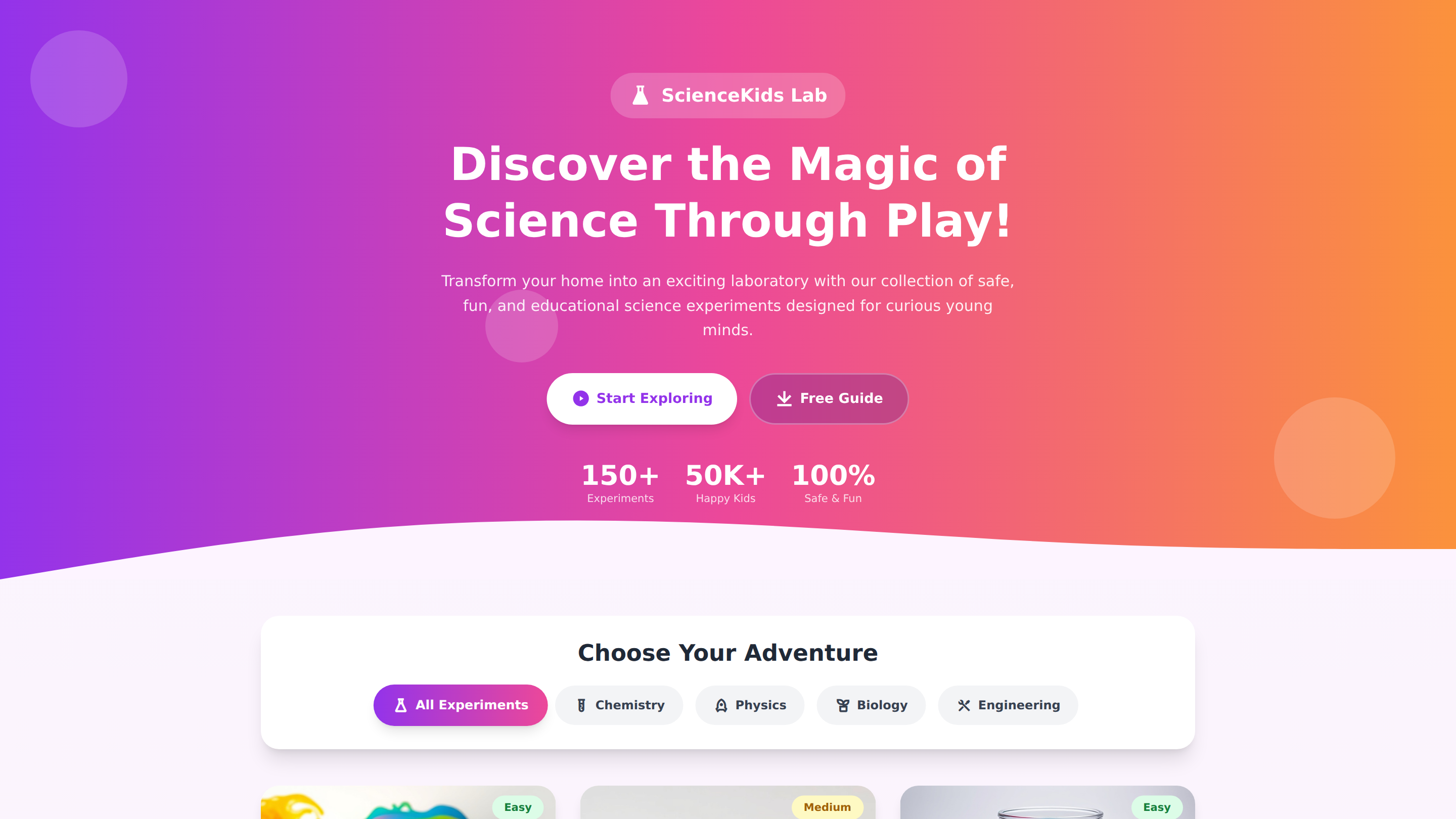 Children's Science Experiments & DIY Toys