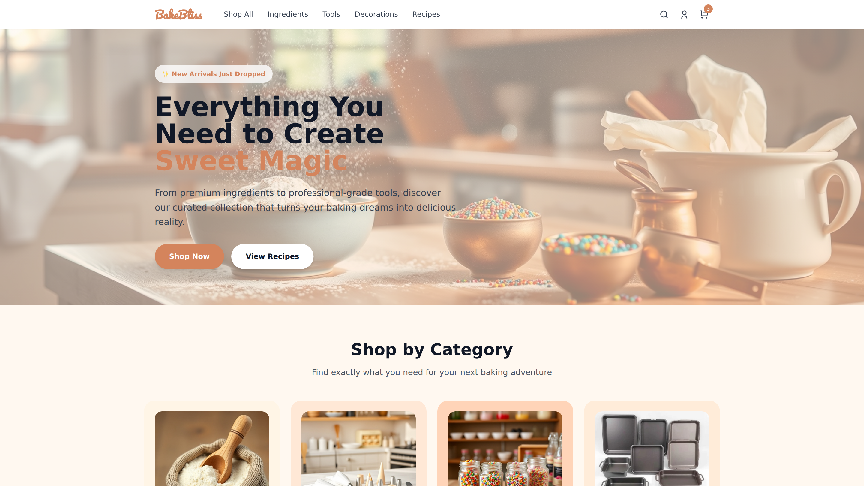 Baking Ingredients & Decoration Tools