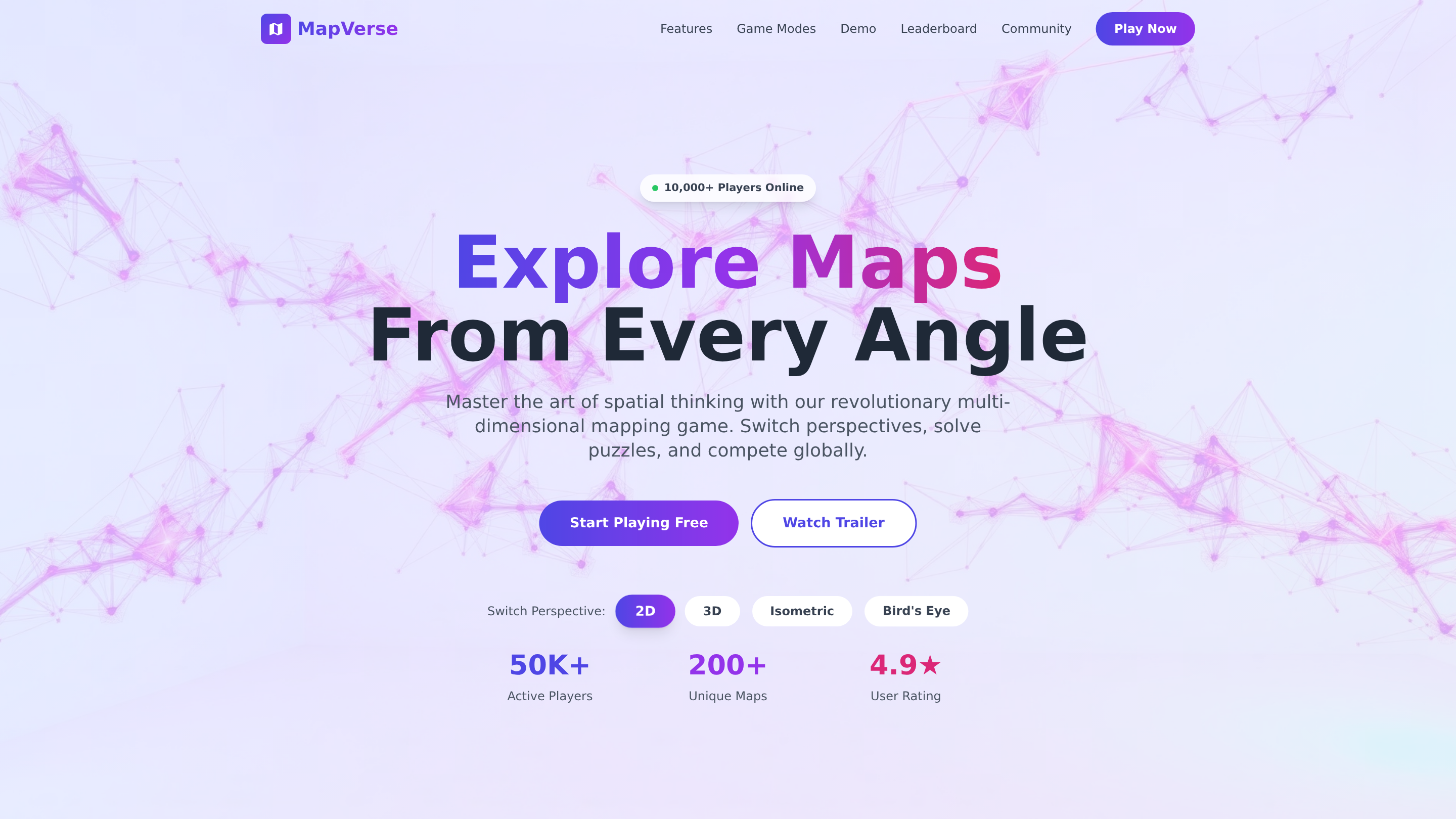 Multi-Dimensional Map & Perspective Game