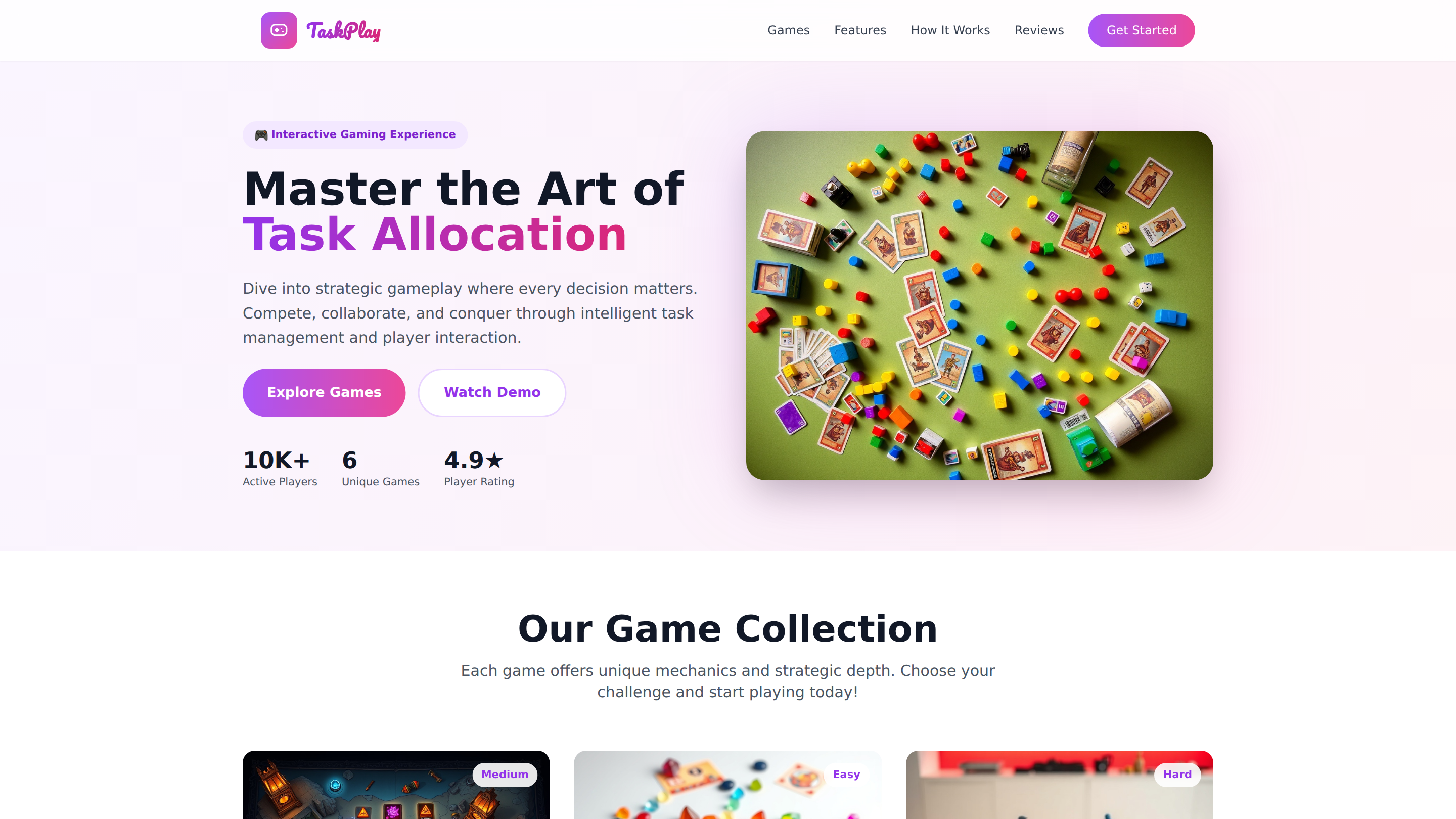 Player-Interactive Task Allocation Games
