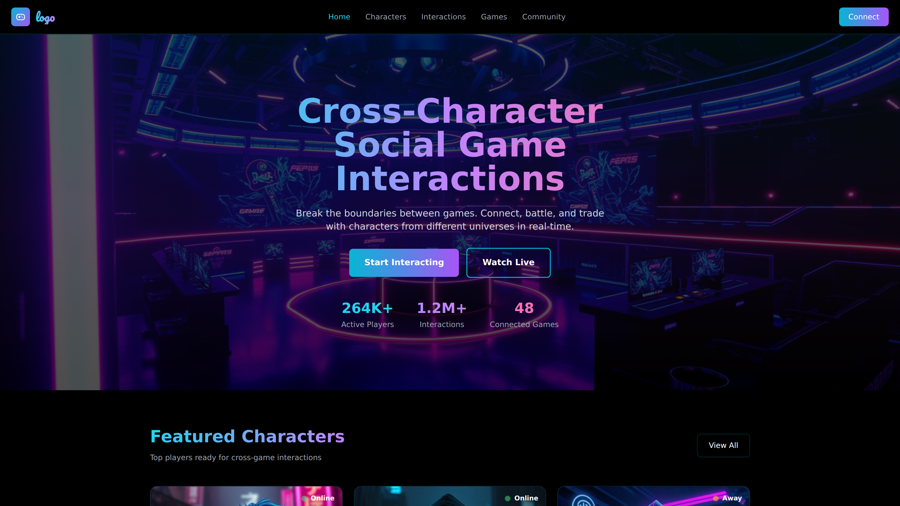 Cross-Character Social Game Interactions