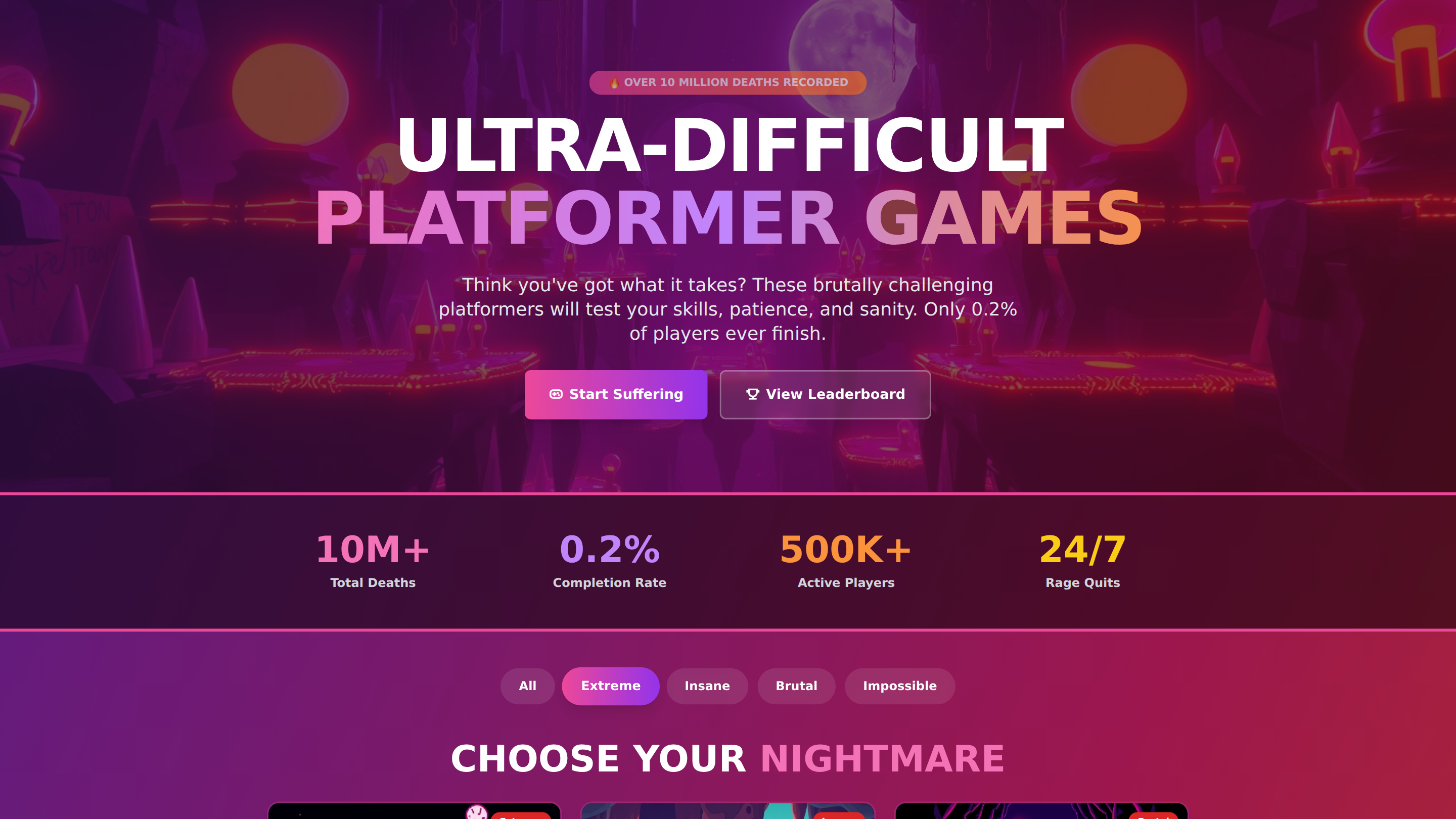 Ultra-Difficult Platformer Jumping Games