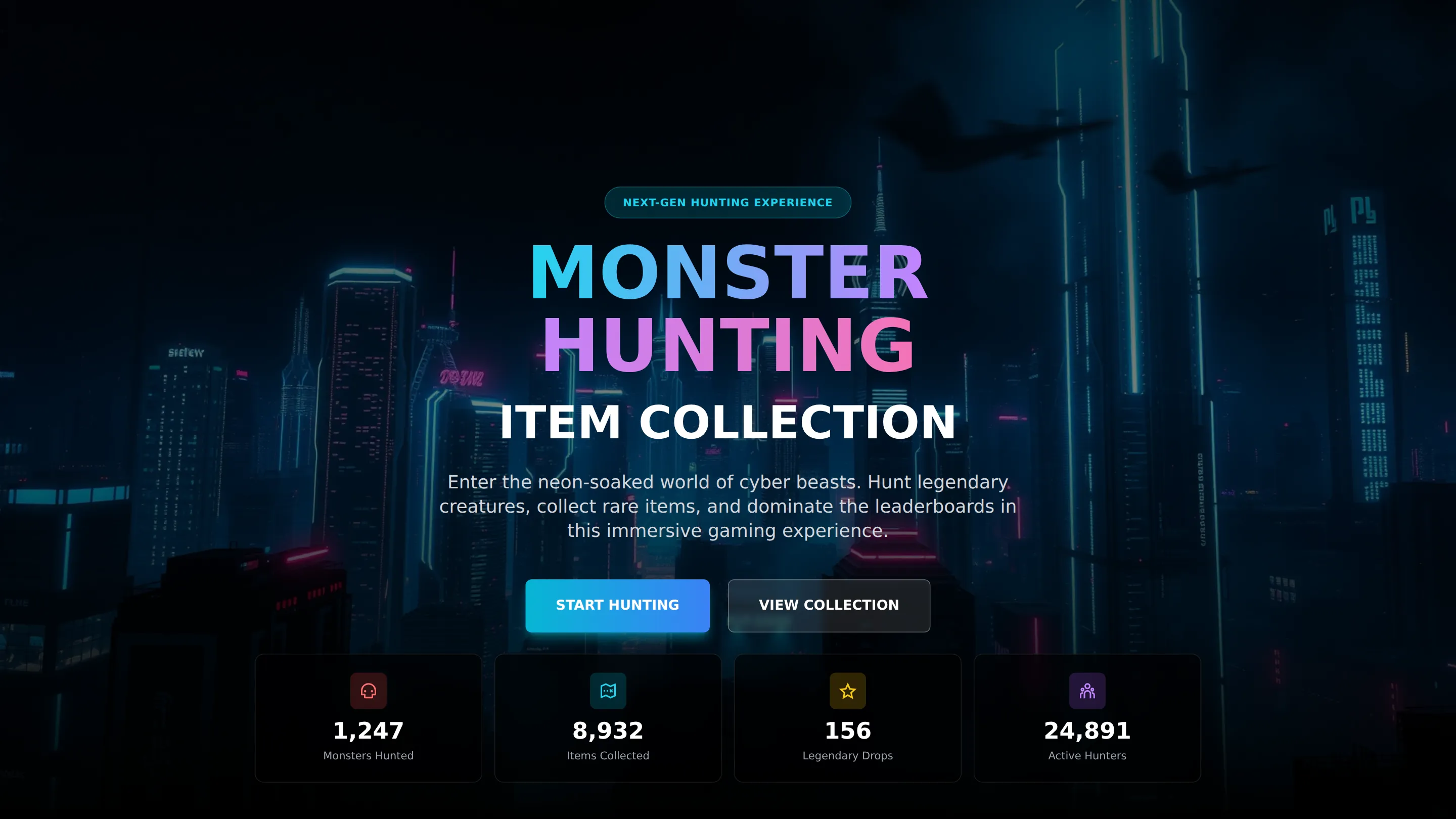 Monster Hunting and Item Collection Modes
