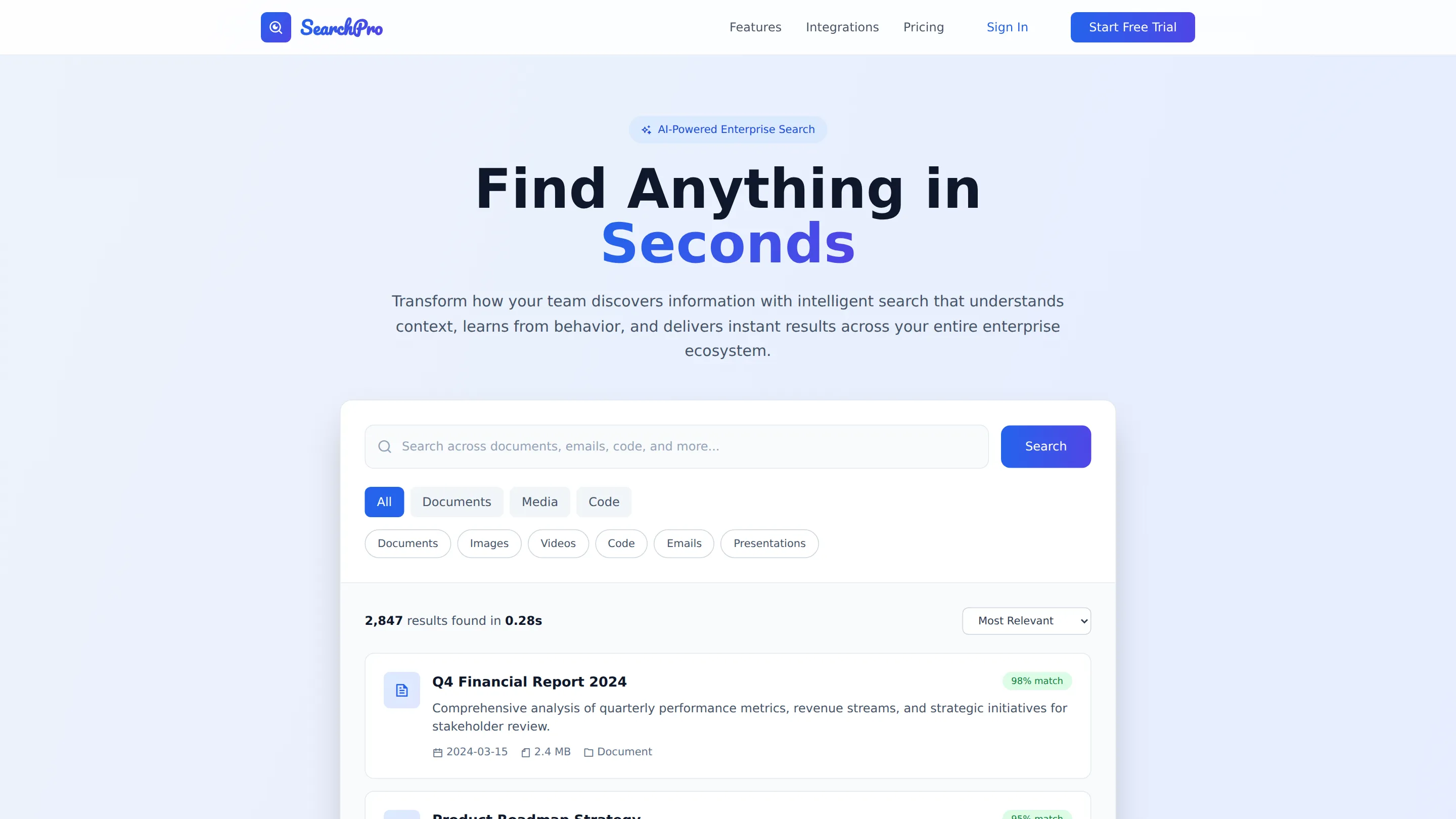 Enterprise Smart Search Tool