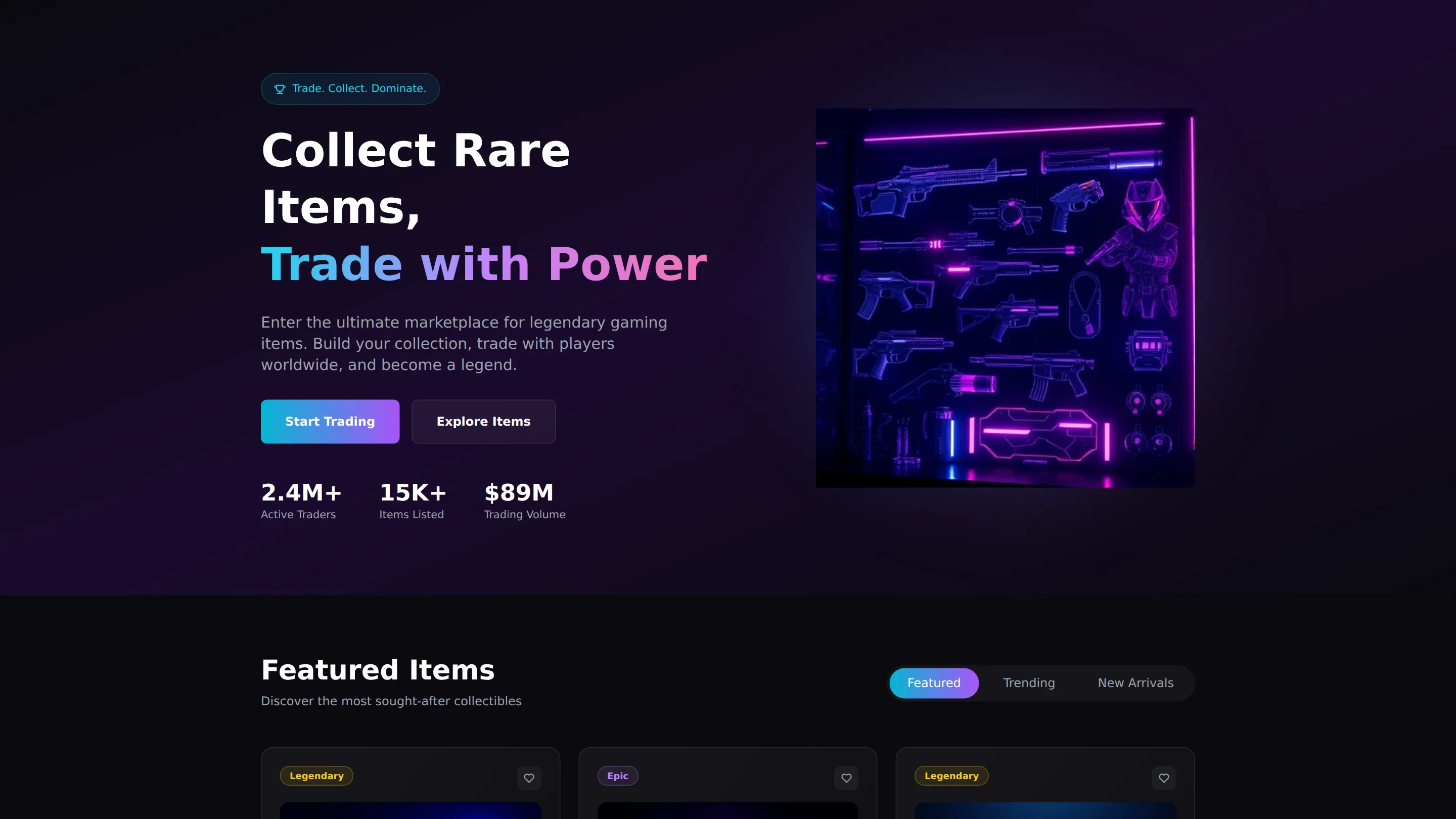 Item Collection and Trading Driven Games